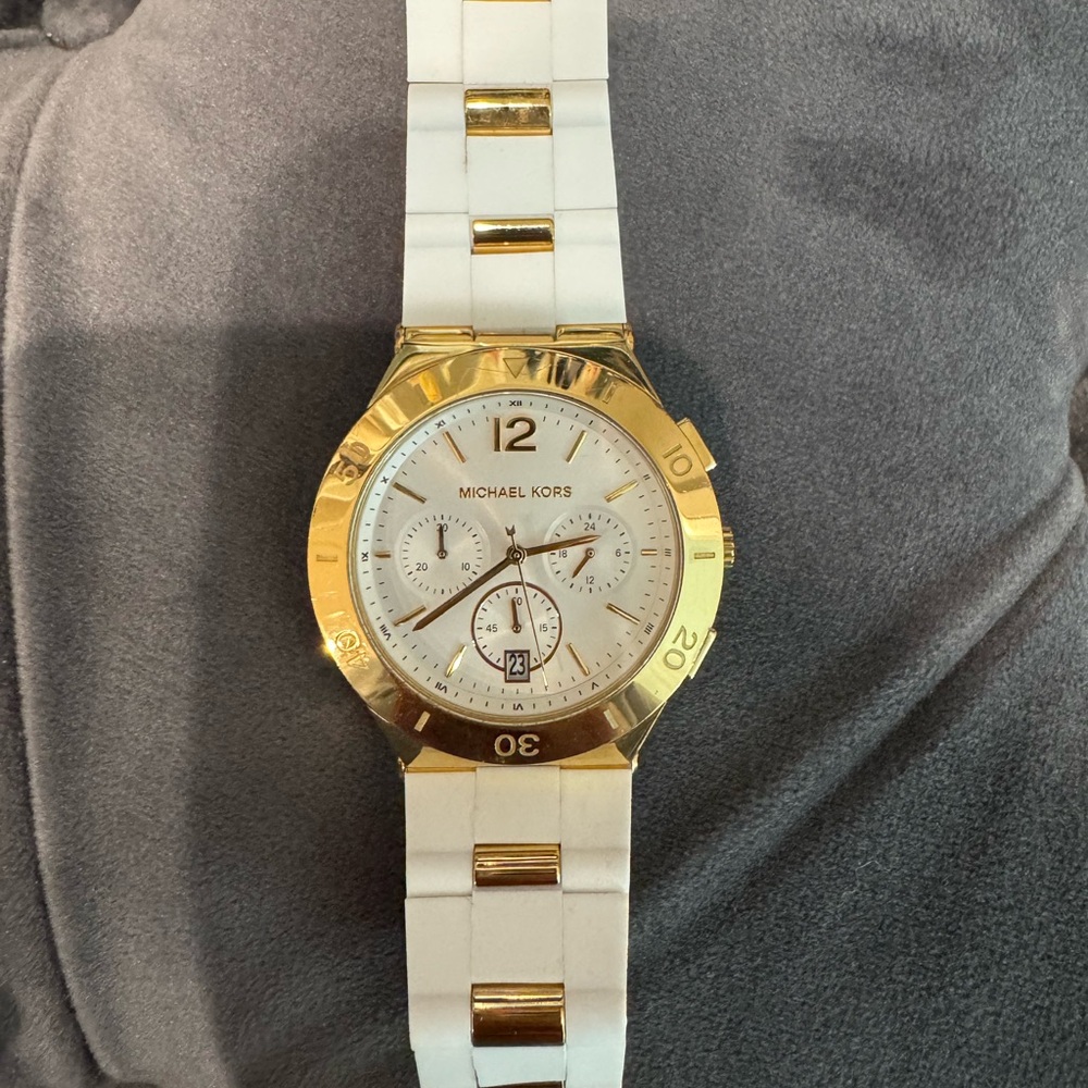 Michael Kors Gold and White Watch